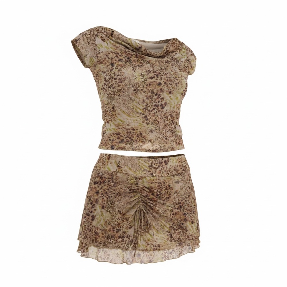 See By Chloe Brown and Cream Kids Dress Set